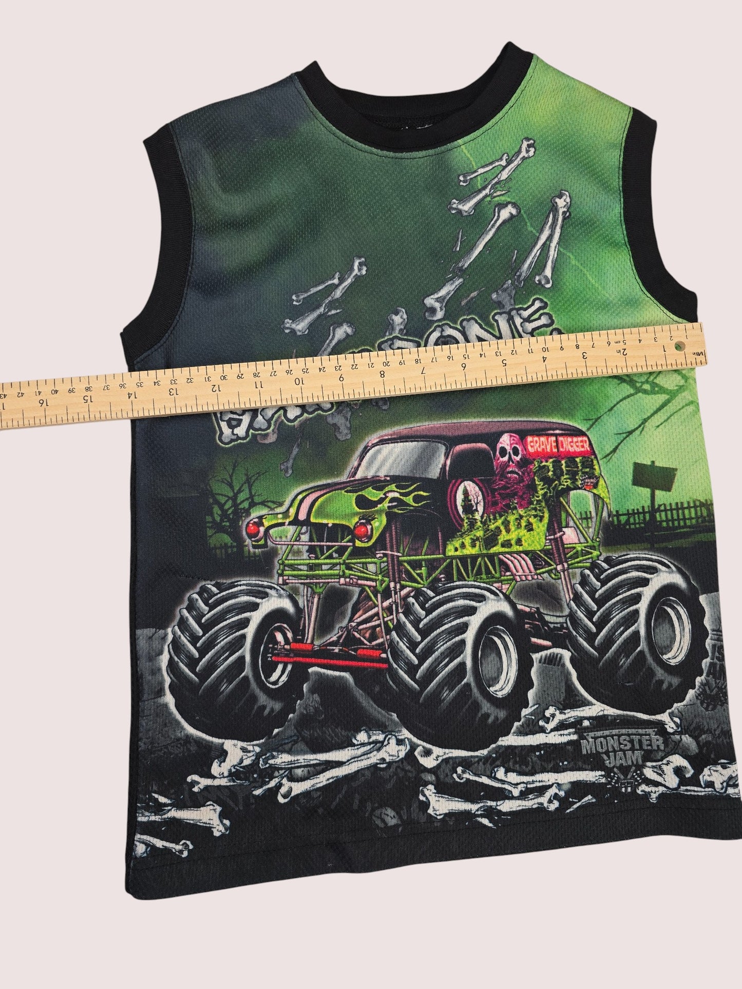 Monster Jam Grave Digger mesh tank Approx 6-8Y
