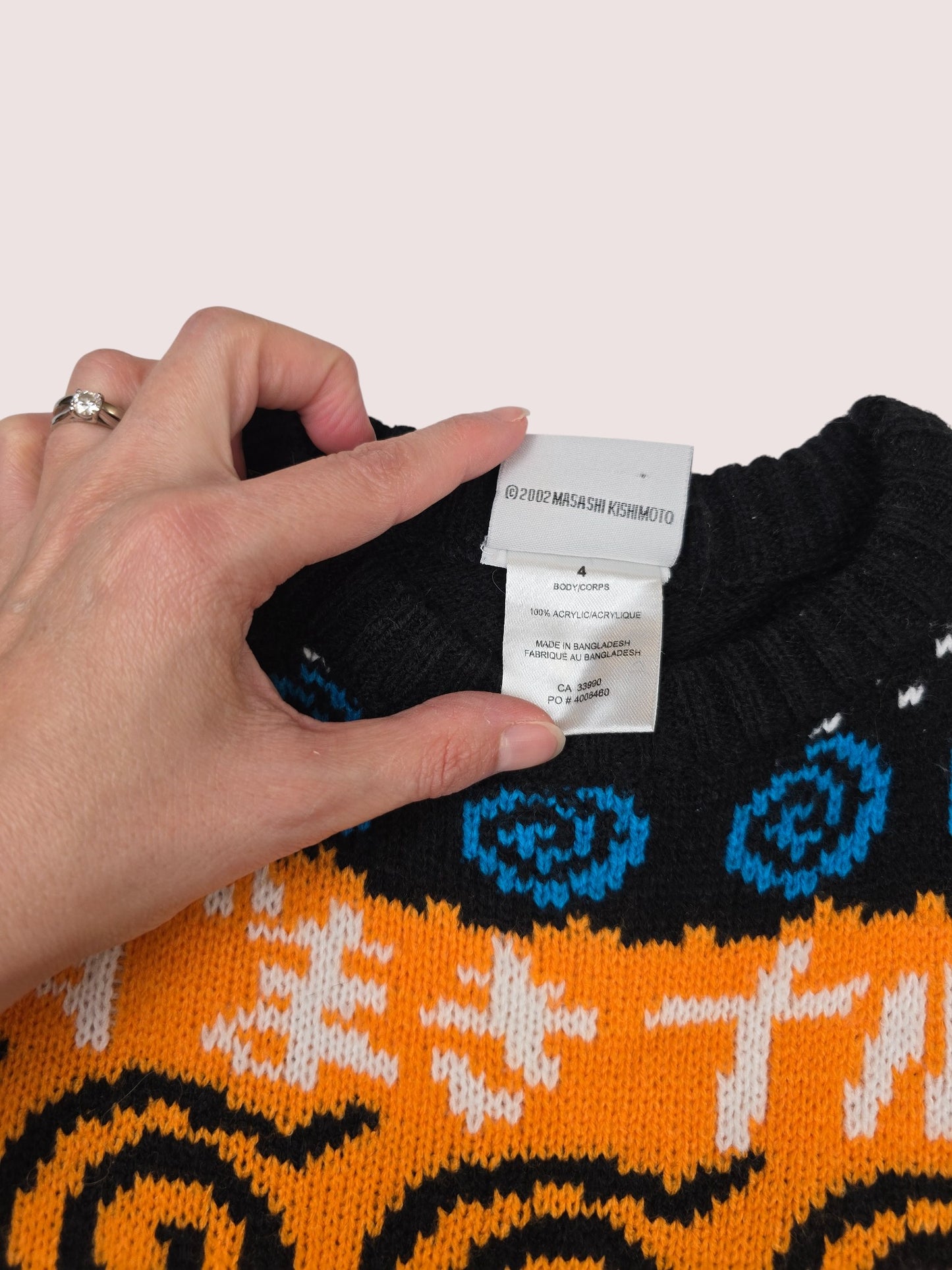 Y2K Naruto acrylic knit sweater 4T