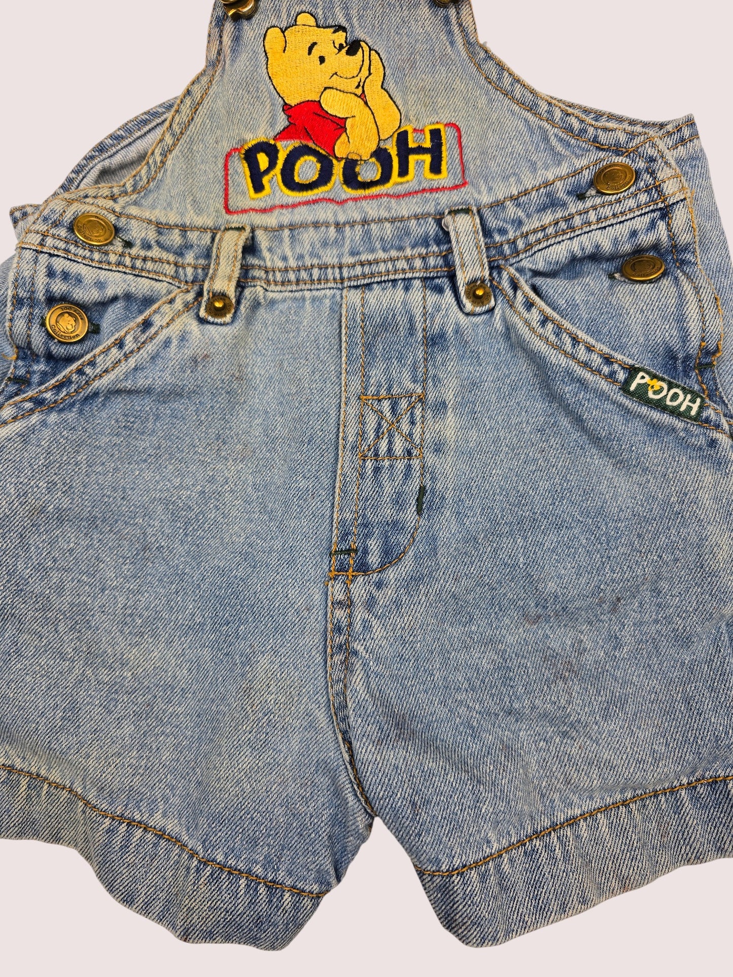 Vintage Pooh shortalls Tagged 18m