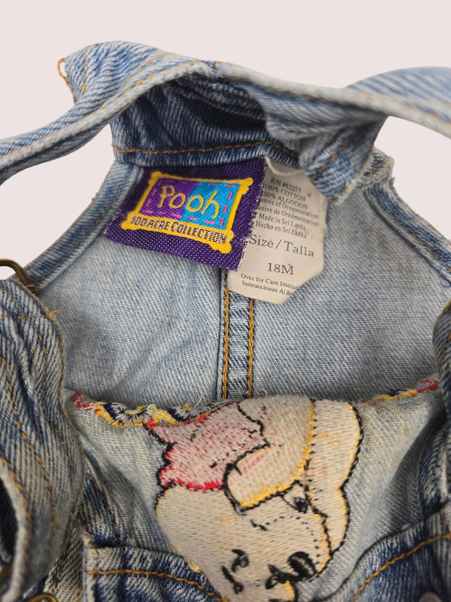 Vintage Pooh shortalls Tagged 18m