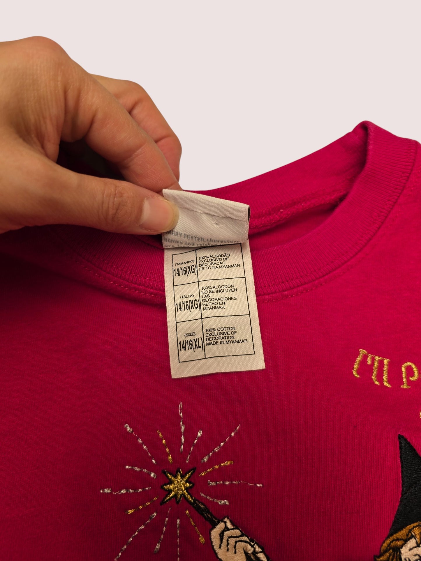 Y2K Harry Potter long sleeve shirt With 3D embroidered Hermione 8-12Y