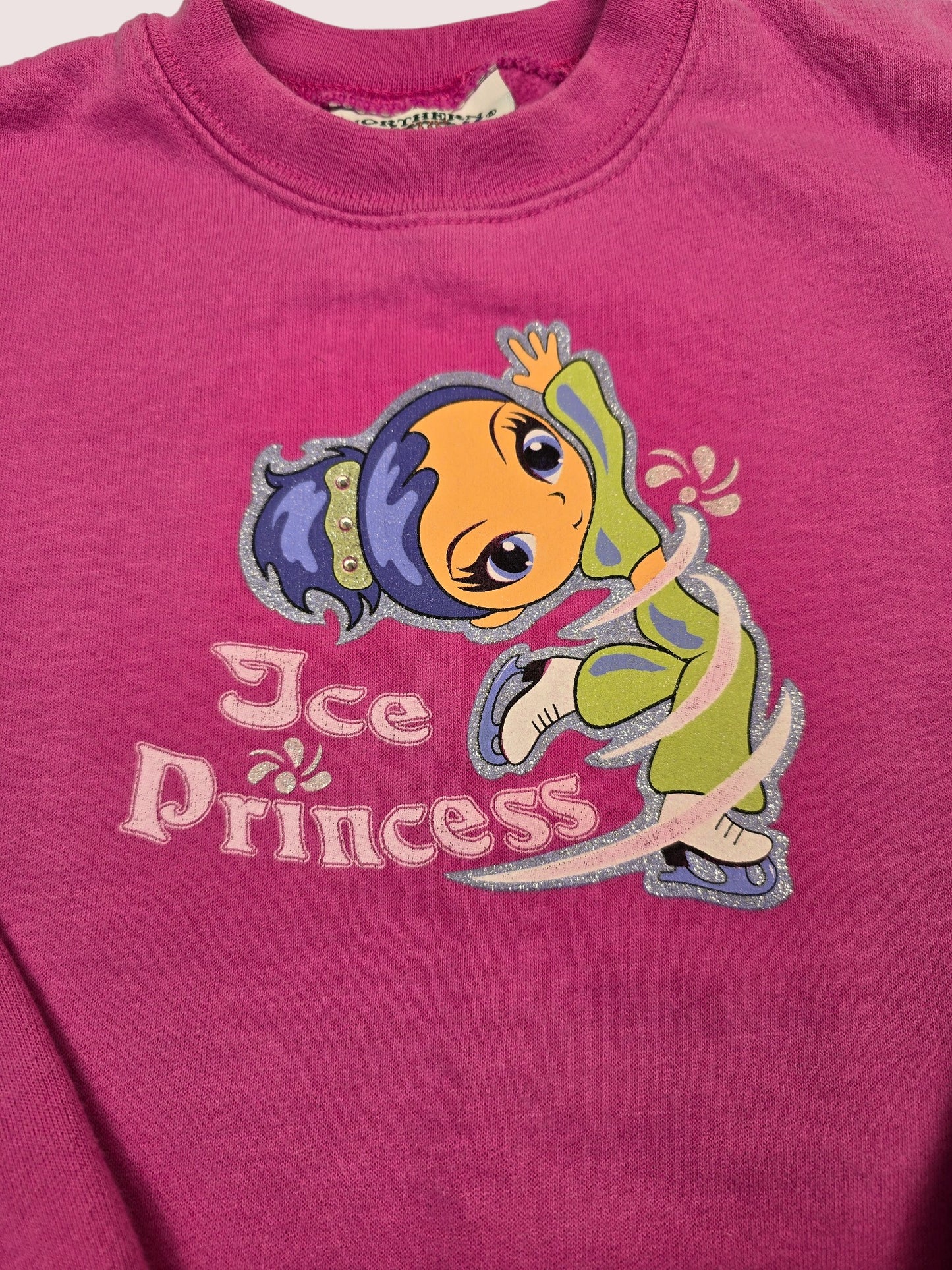 Vintage Northern Getaway Ice Princess crewneck with sparkle graphic and rhinestone details 2-4T