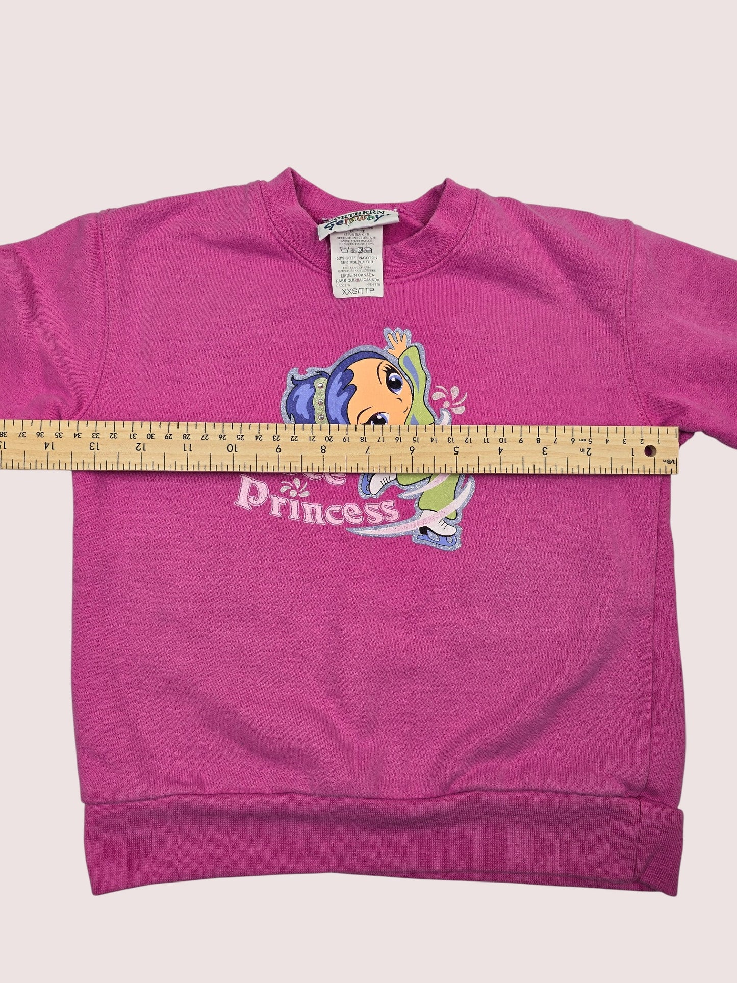 Vintage Northern Getaway Ice Princess crewneck with sparkle graphic and rhinestone details 2-4T