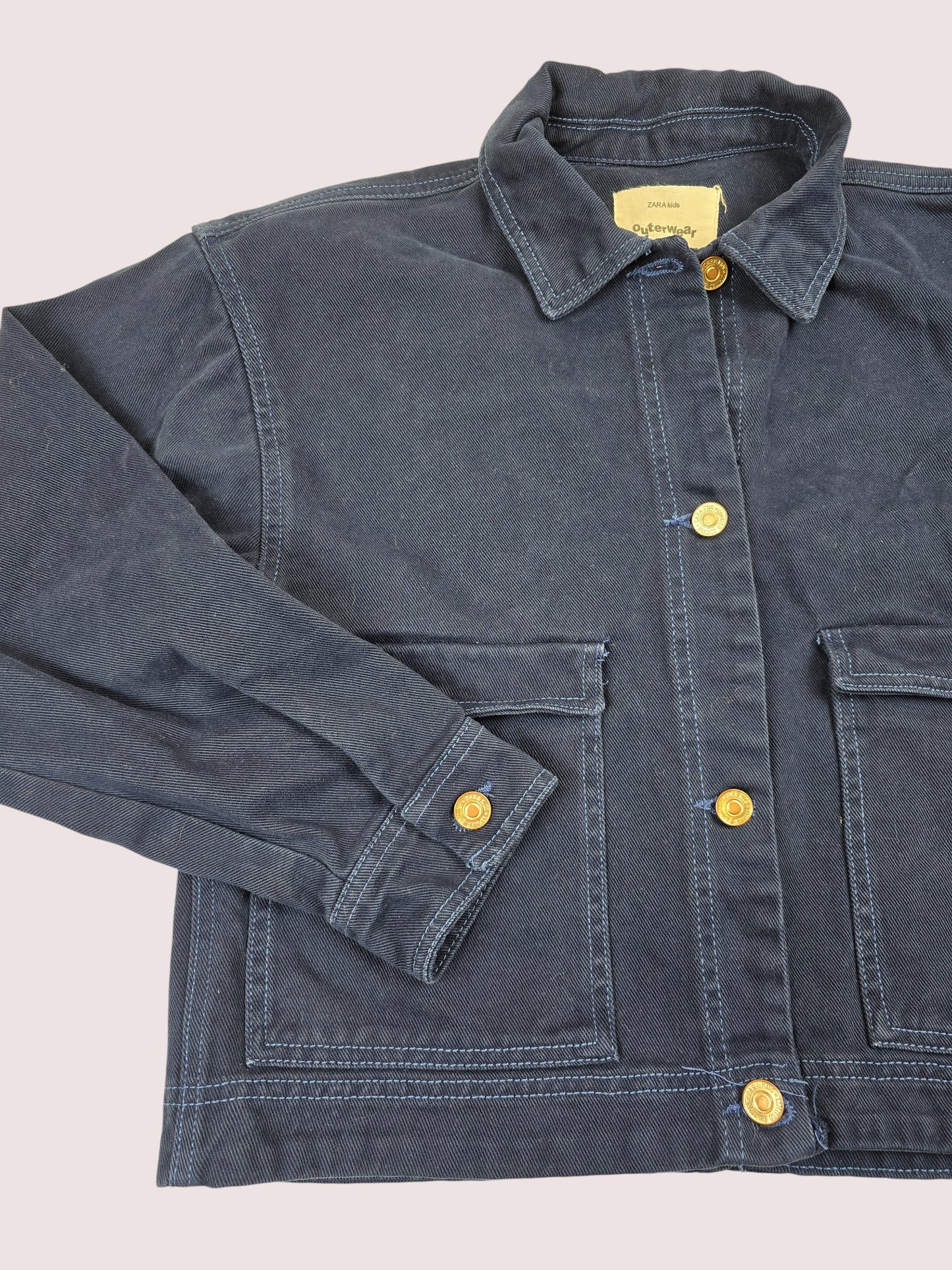 Zara cropped denim chore coat 13-14Y