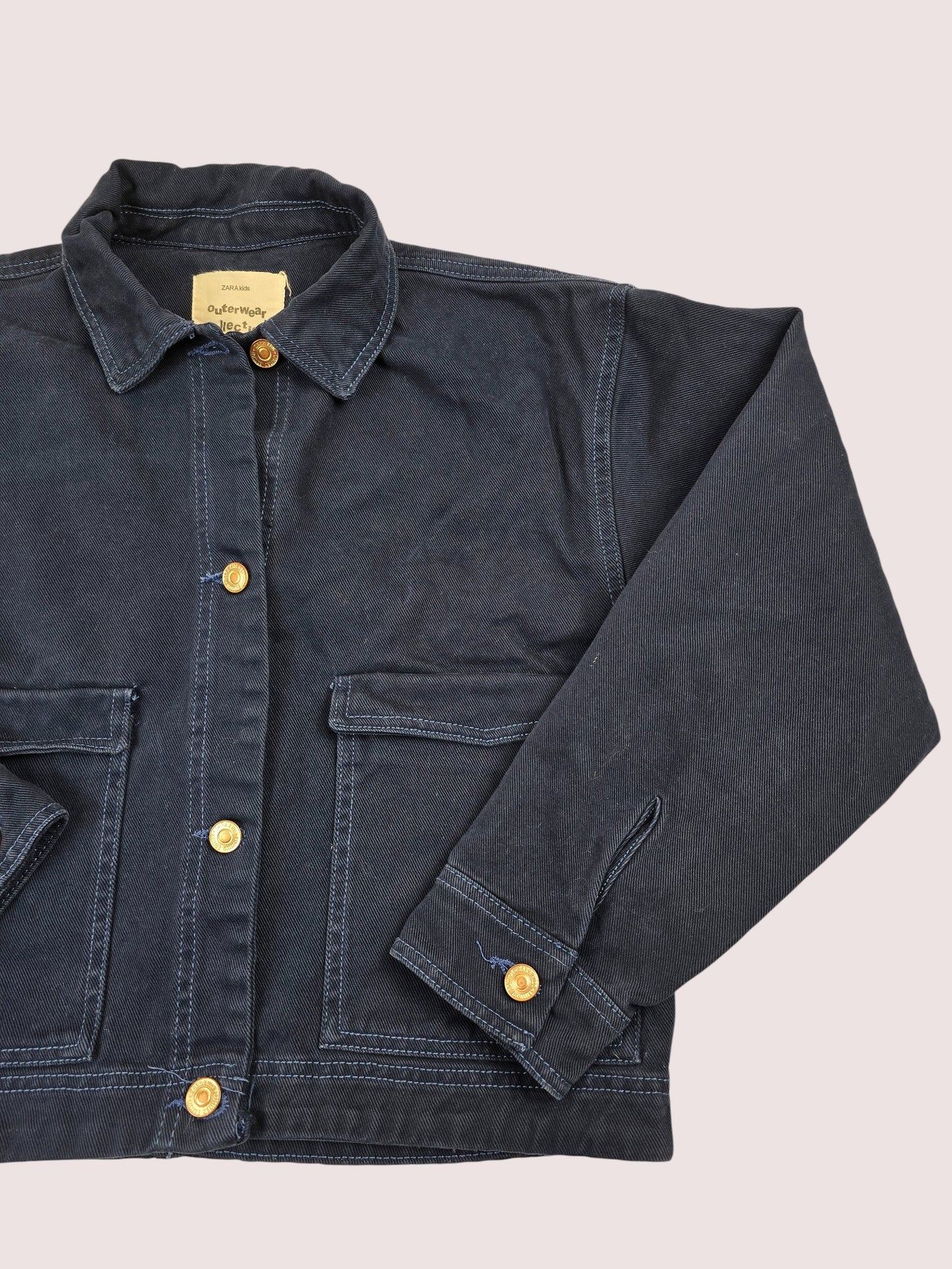 Zara cropped denim chore coat 13-14Y