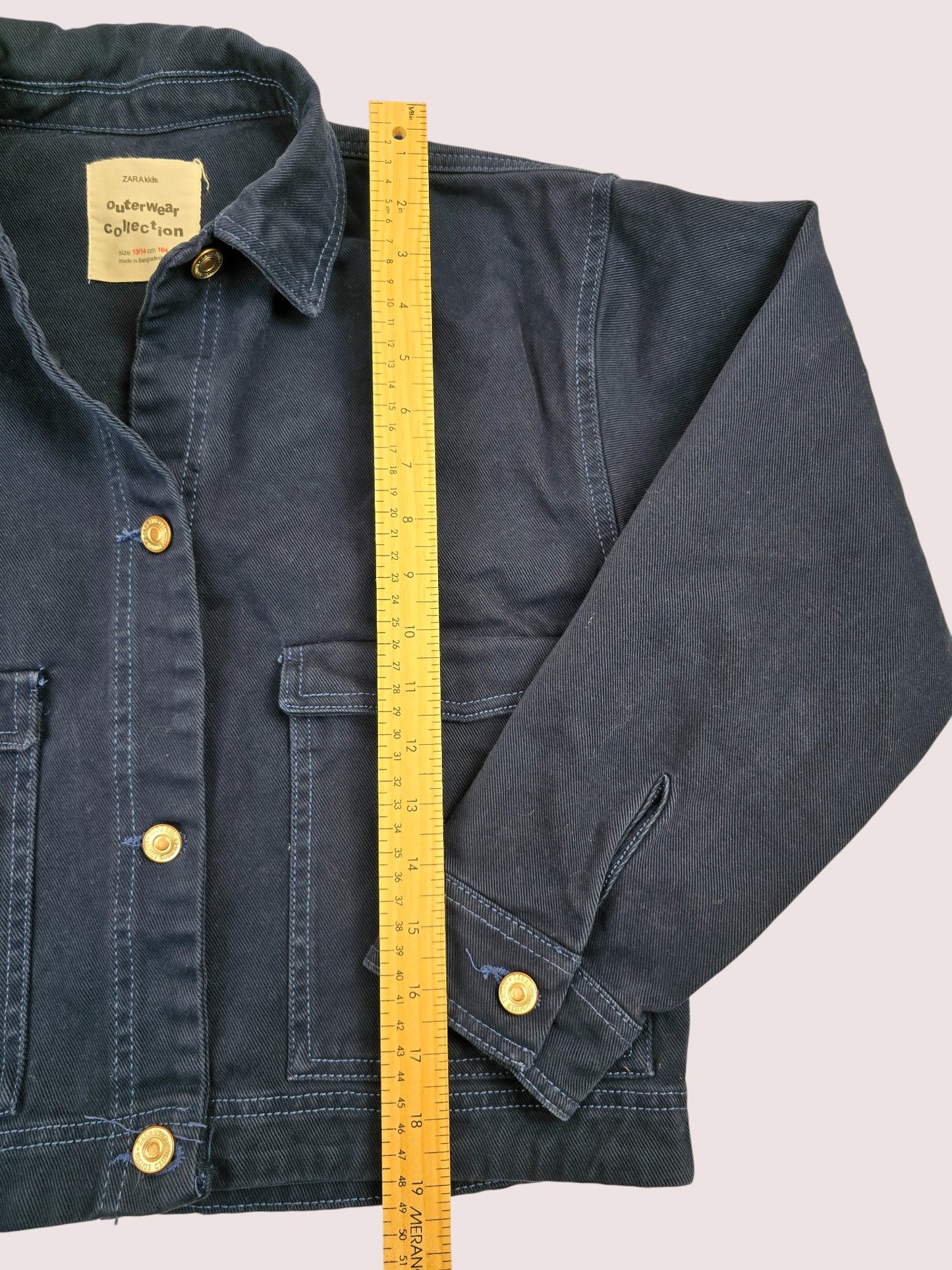 Zara cropped denim chore coat 13-14Y