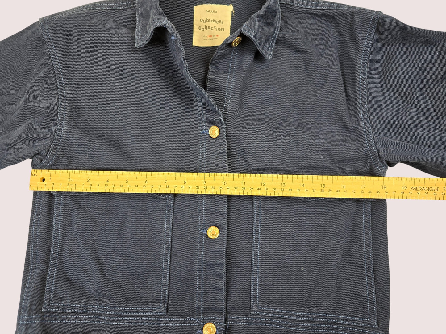 Zara cropped denim chore coat 13-14Y