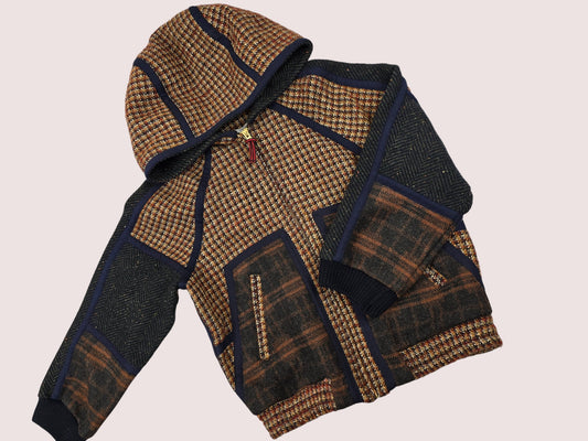 Zara wool blend patchwork jacket 10Y