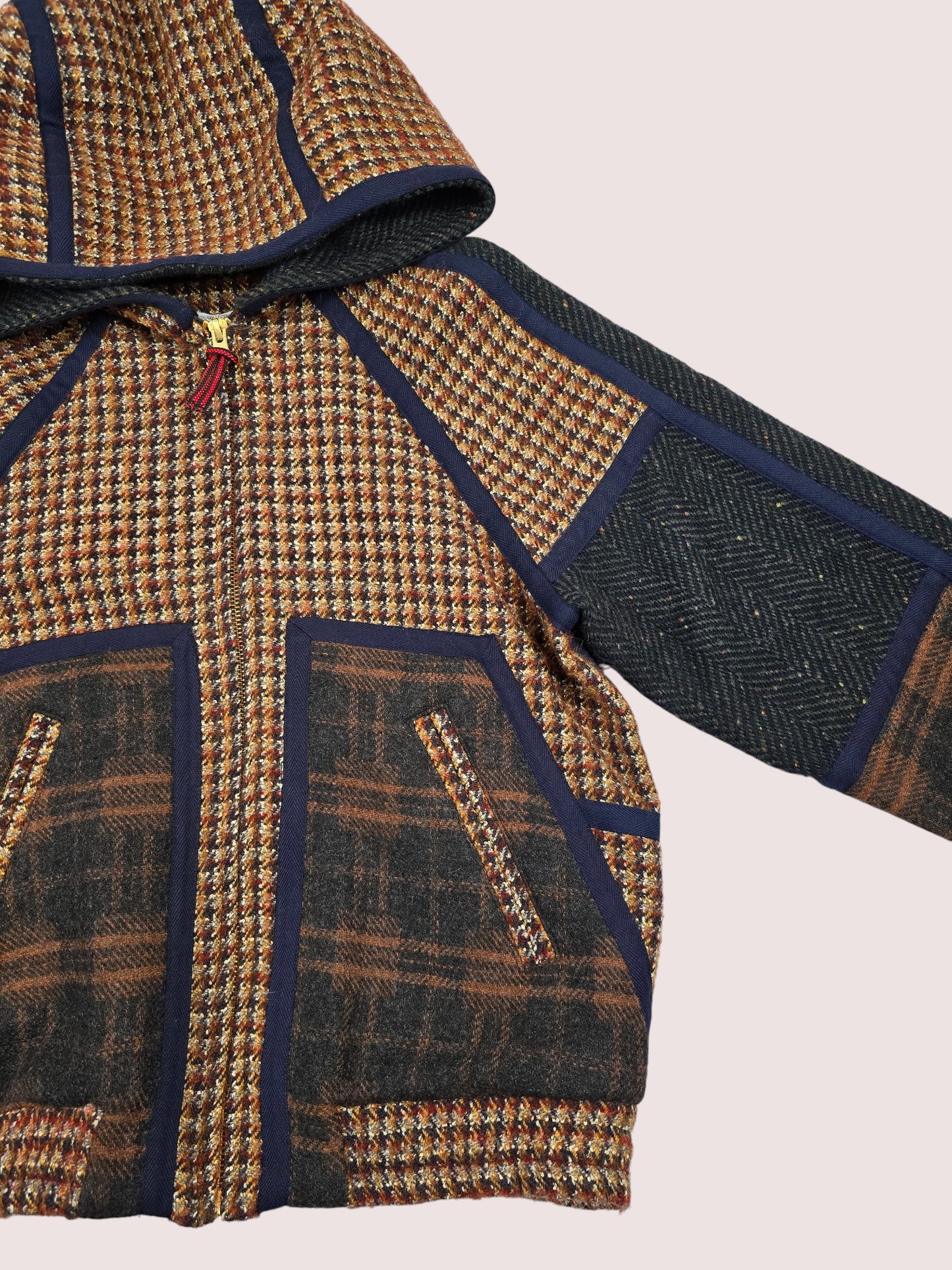Zara wool blend patchwork jacket 10Y