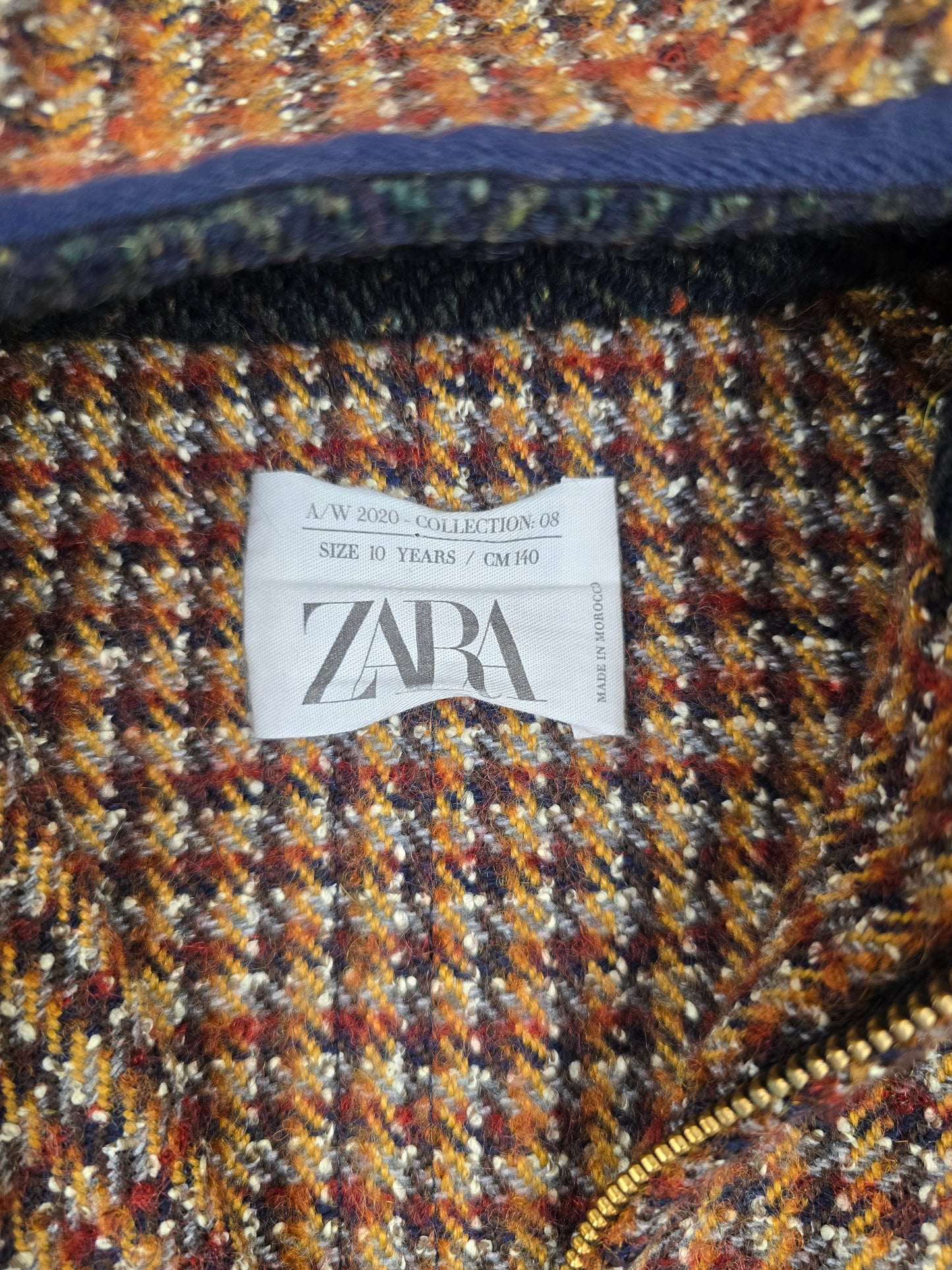 Zara wool blend patchwork jacket 10Y