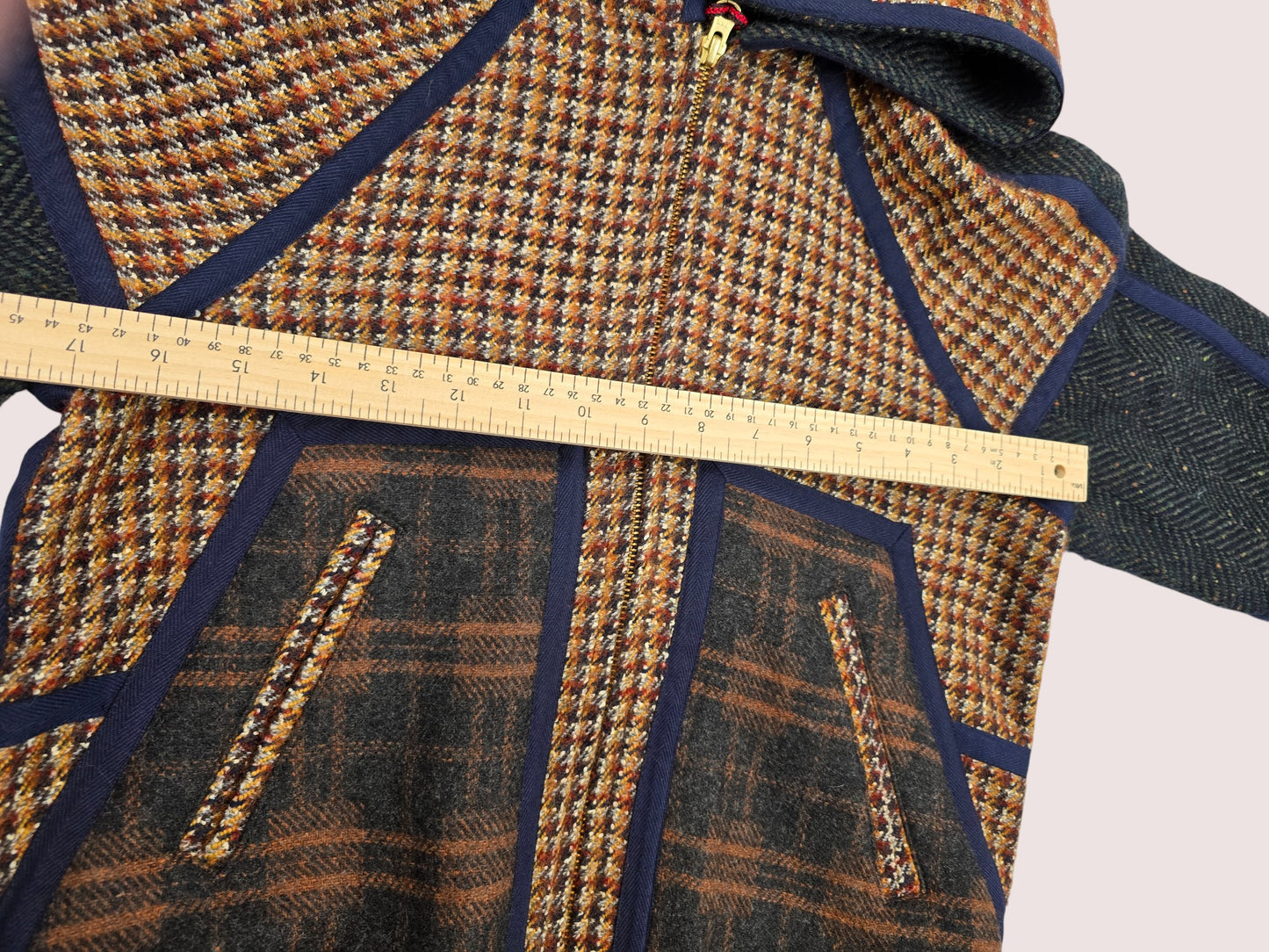 Zara wool blend patchwork jacket 10Y