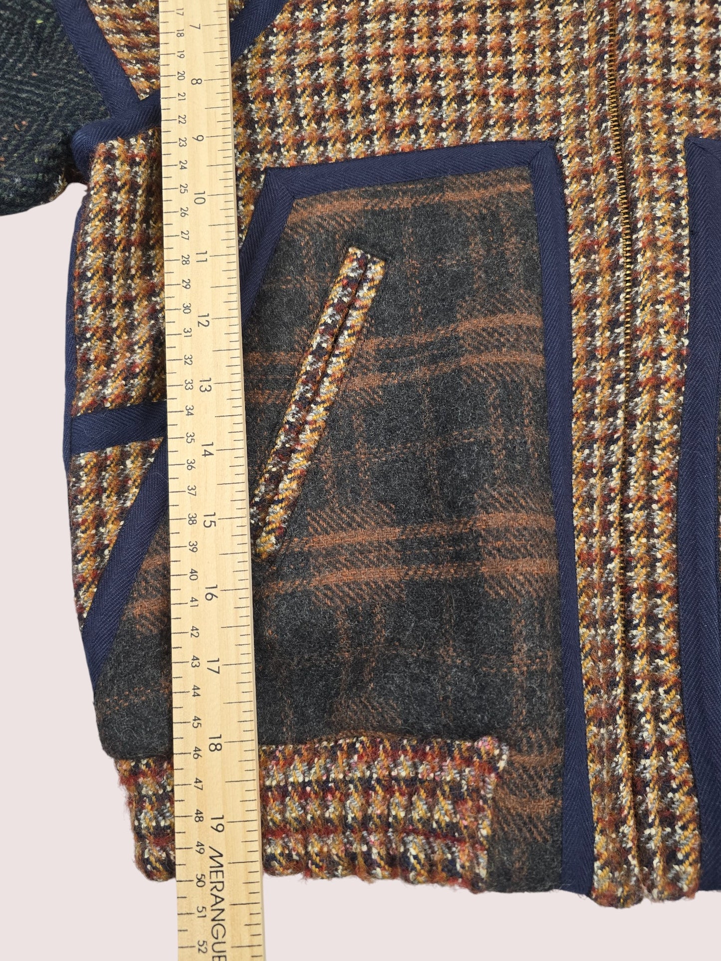 Zara wool blend patchwork jacket 10Y