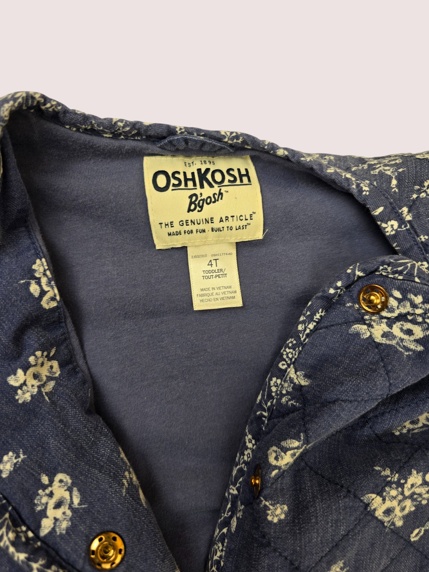 Oshkosh floral quilted lightweight jacket 4T