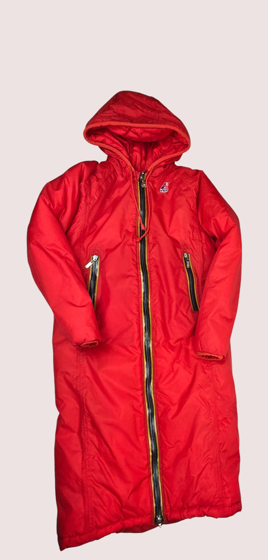 Vintage KWay lighweight long puffer coat/anorak 12Y