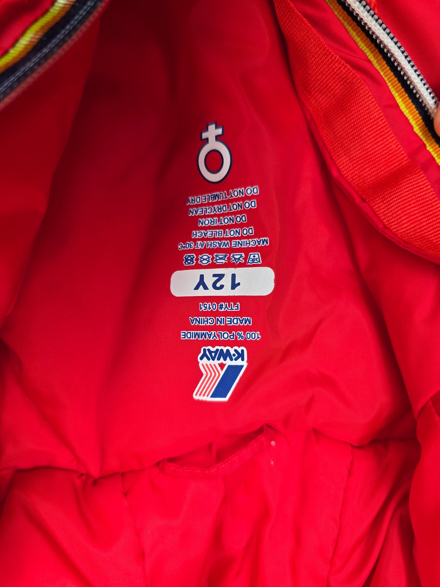 Vintage KWay lighweight long puffer coat/anorak 12Y