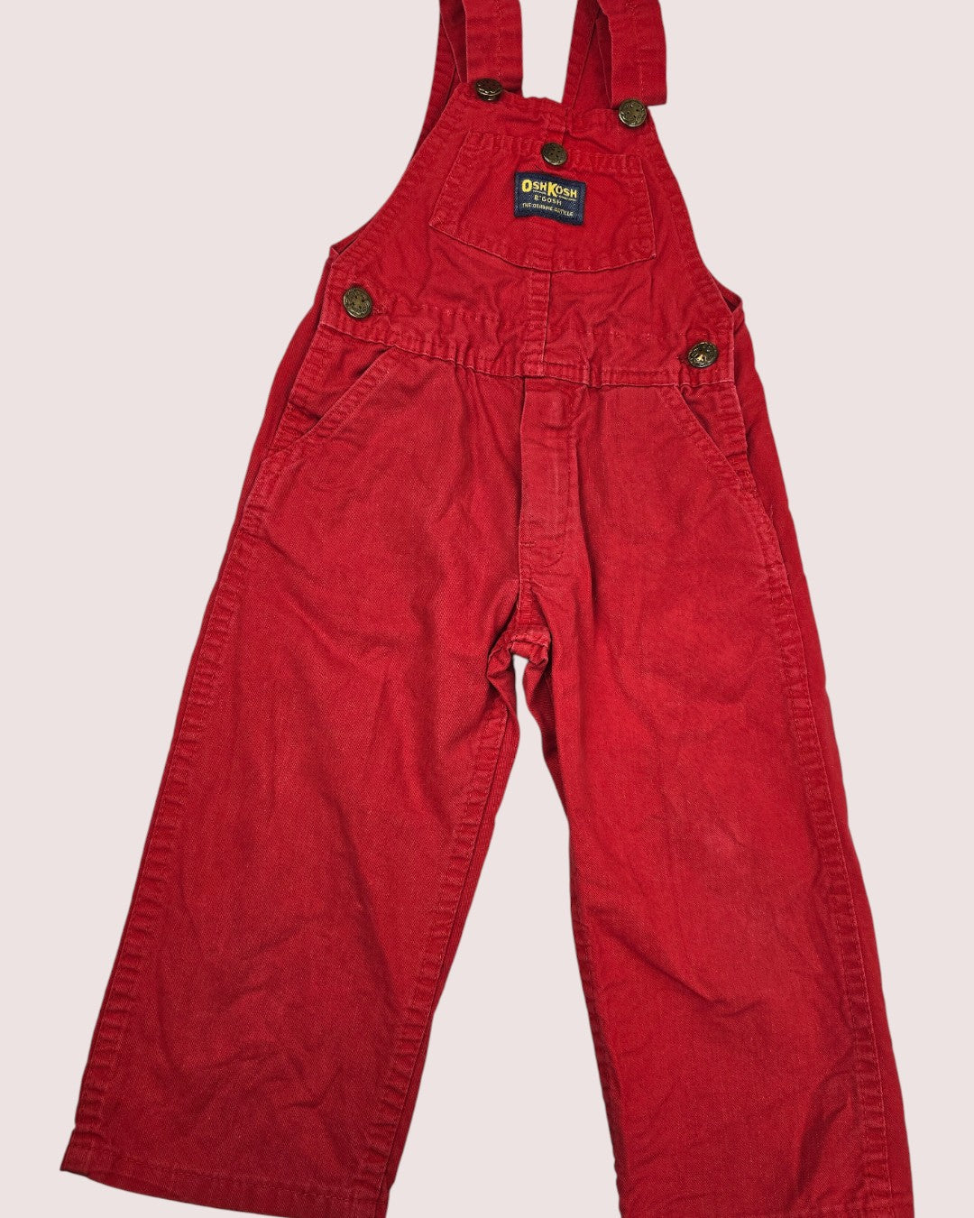 Vintage Oshkosh red overalls Tagged 3 STS 18" best for up to 2T