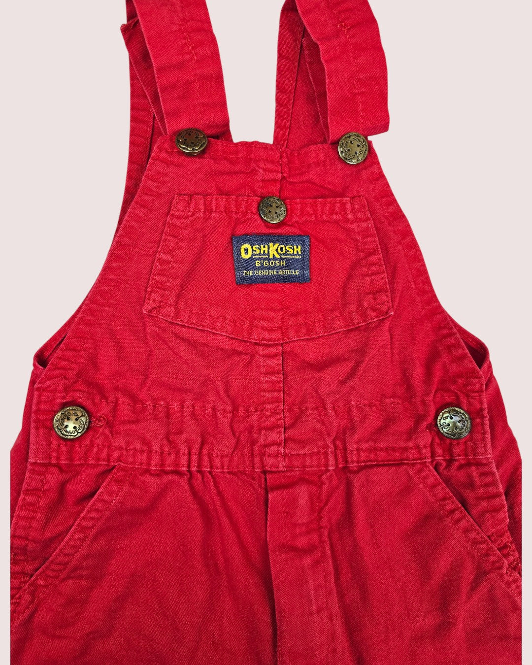 Vintage Oshkosh red overalls Tagged 3 STS 18" best for up to 2T