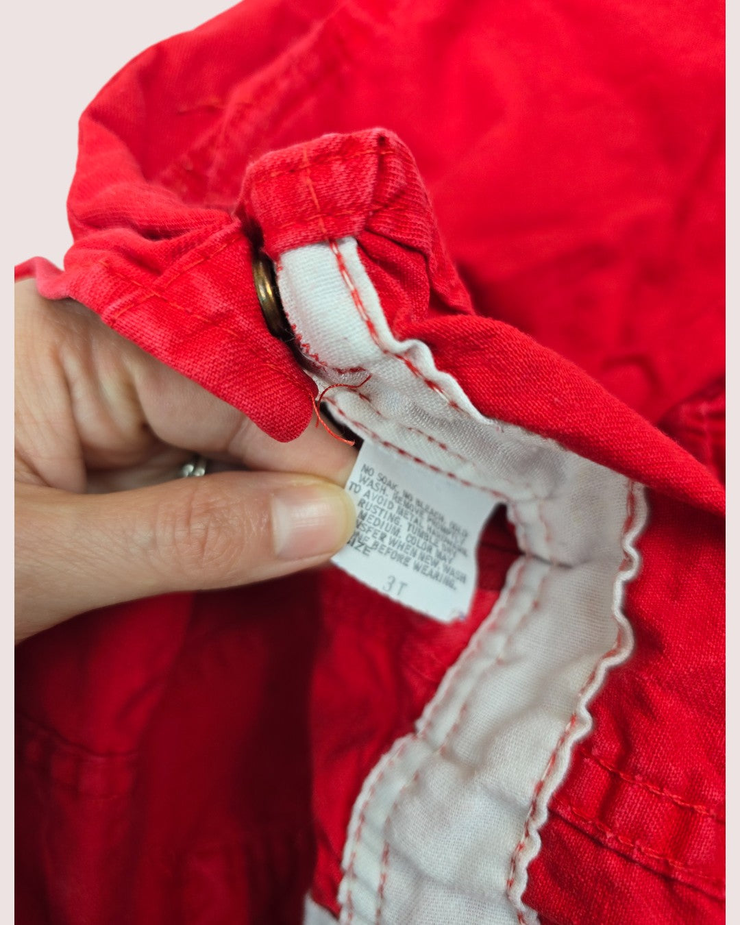 Vintage Oshkosh red overalls Tagged 3 STS 18" best for up to 2T