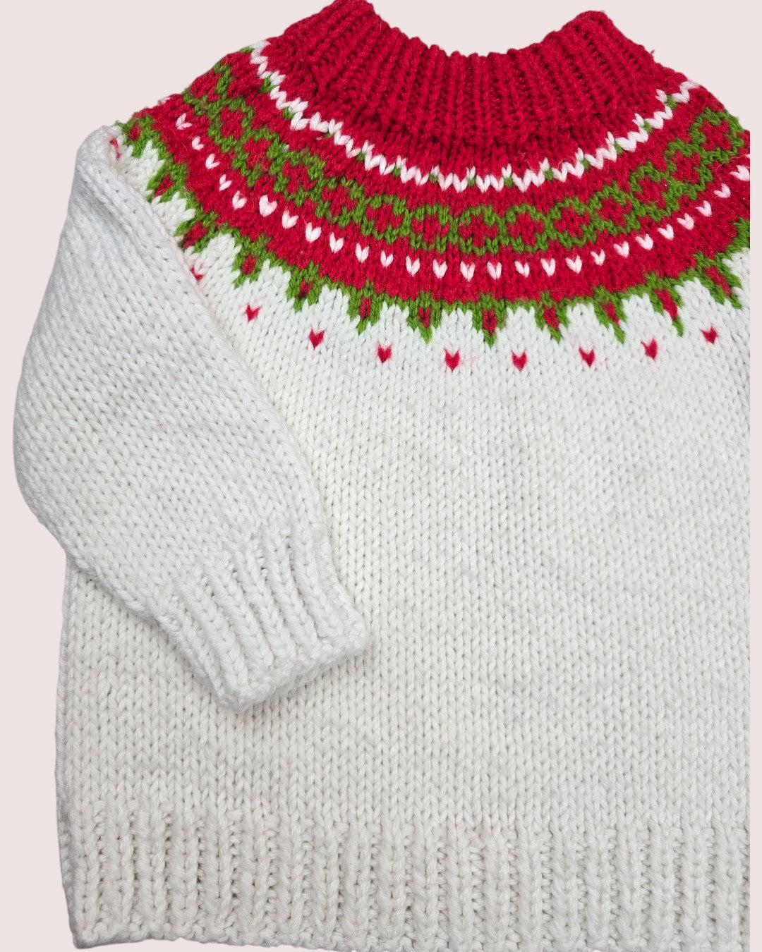 Handknit fair isle sweater Approx 4-6Y