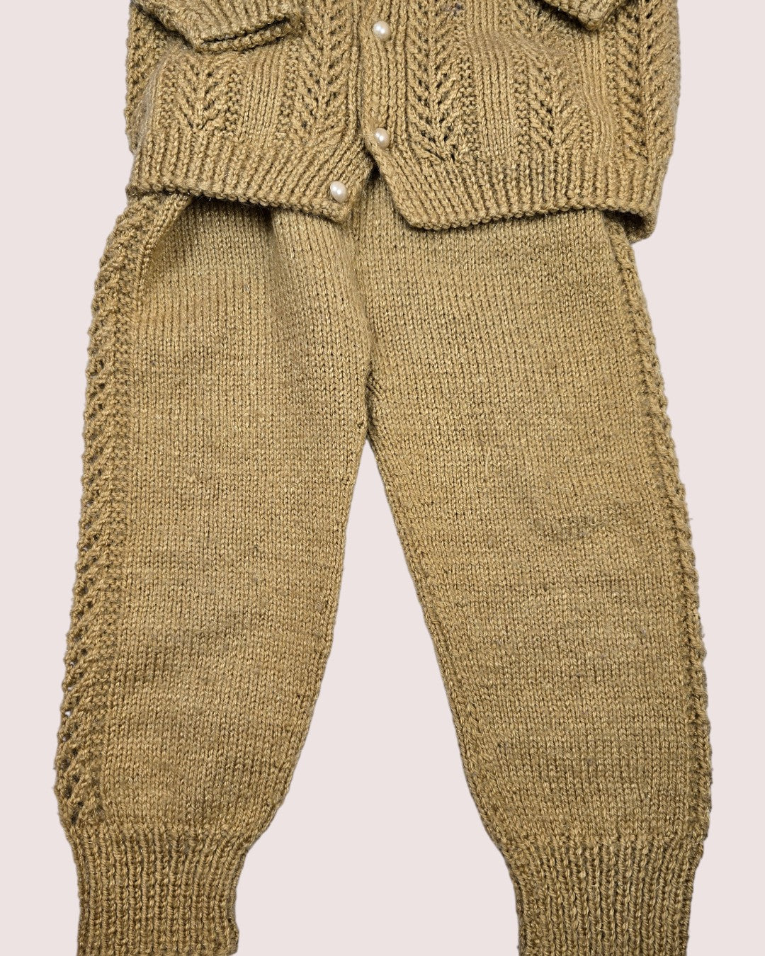 Handknit overall and cardigan set 2T