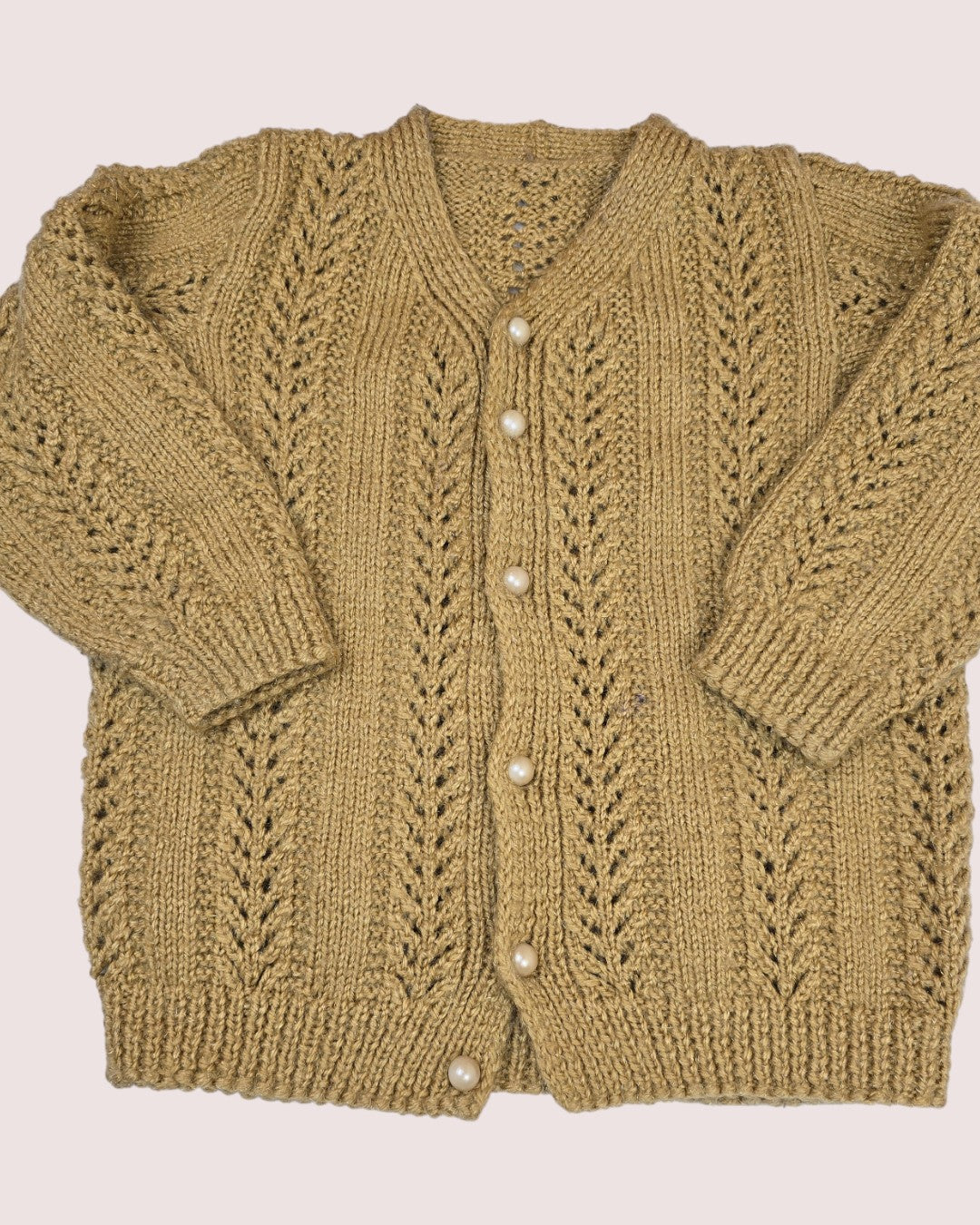 Handknit overall and cardigan set 2T