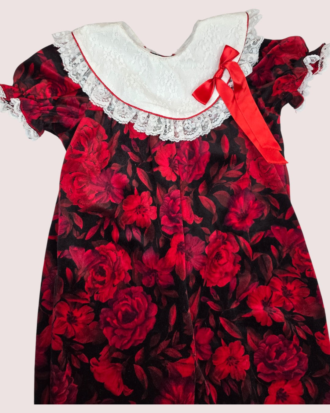 Vintage floral velvet romper best fit 2T