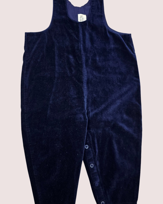 Vintage Please Mum navy velvet romper Tagged 18m