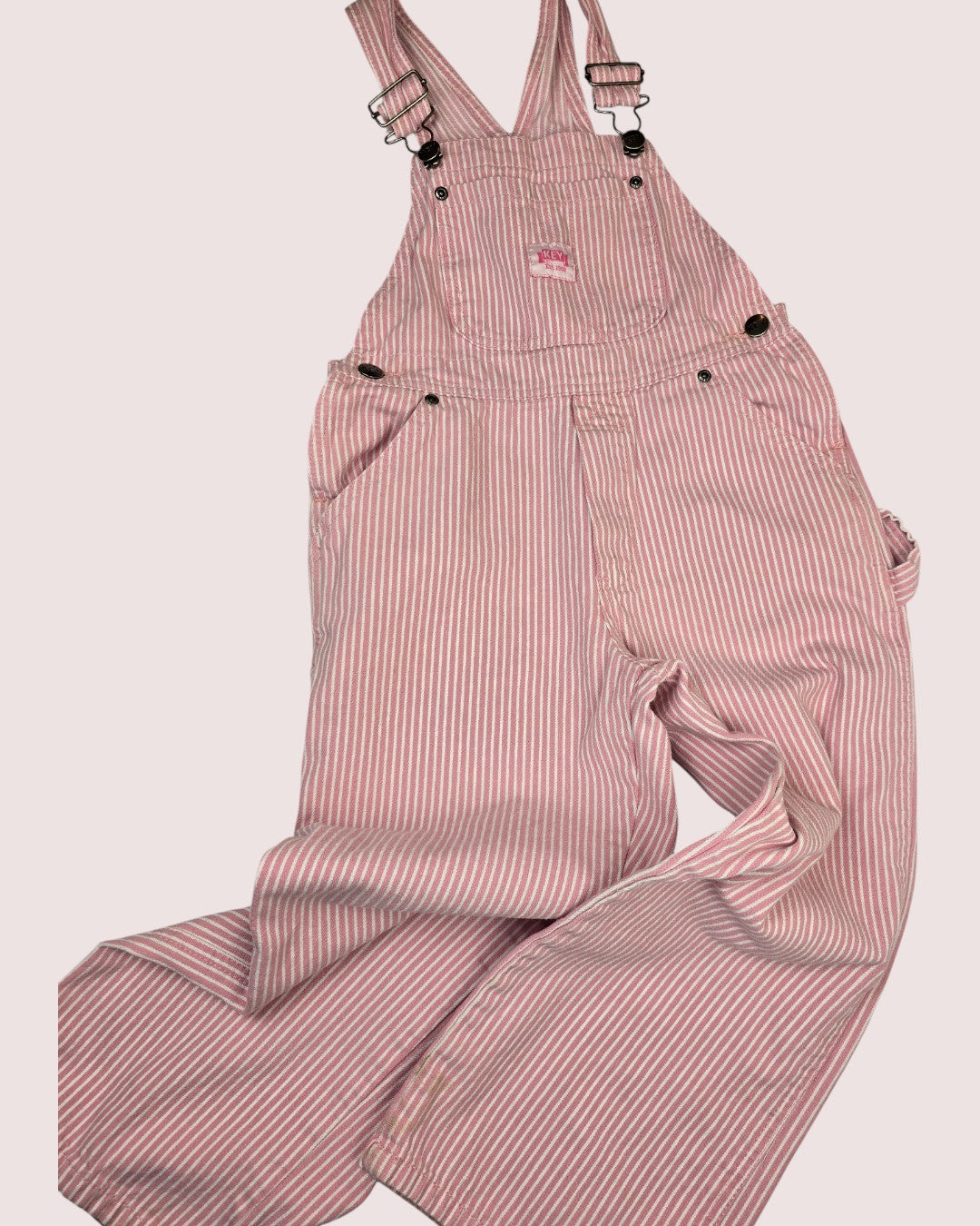 Key brand pink hickory stripe overalls Size 6