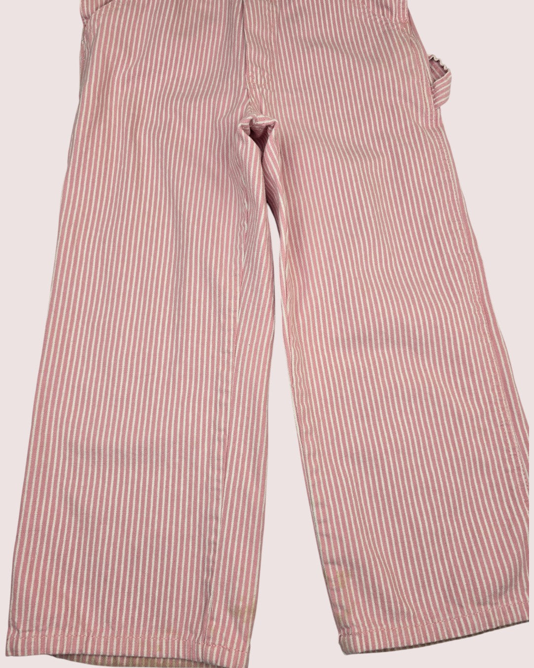 Key brand pink hickory stripe overalls Size 6