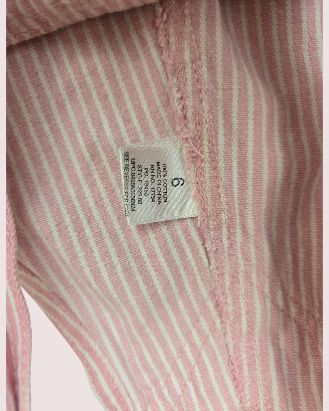 Key brand pink hickory stripe overalls Size 6