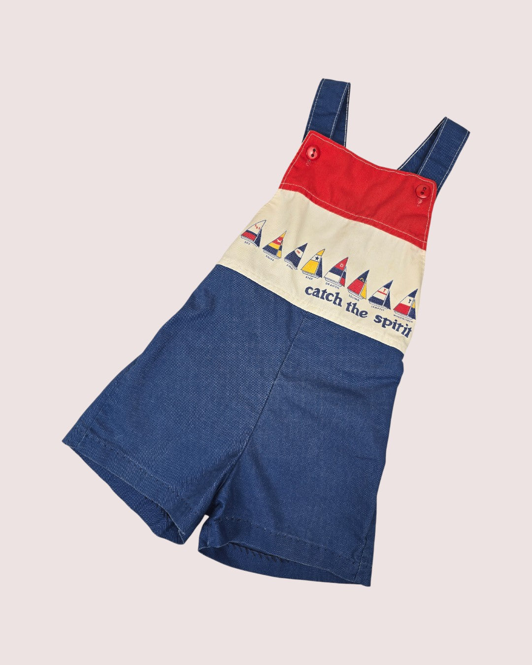 Vintage HealthTex sailboat shortalls 4T