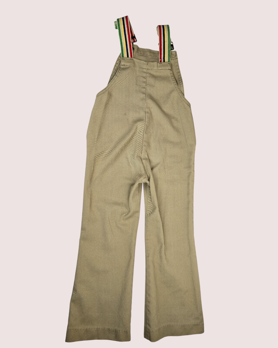 Vintage white tab Levis overalls with rainbow elastic straps Tagged 7Y
