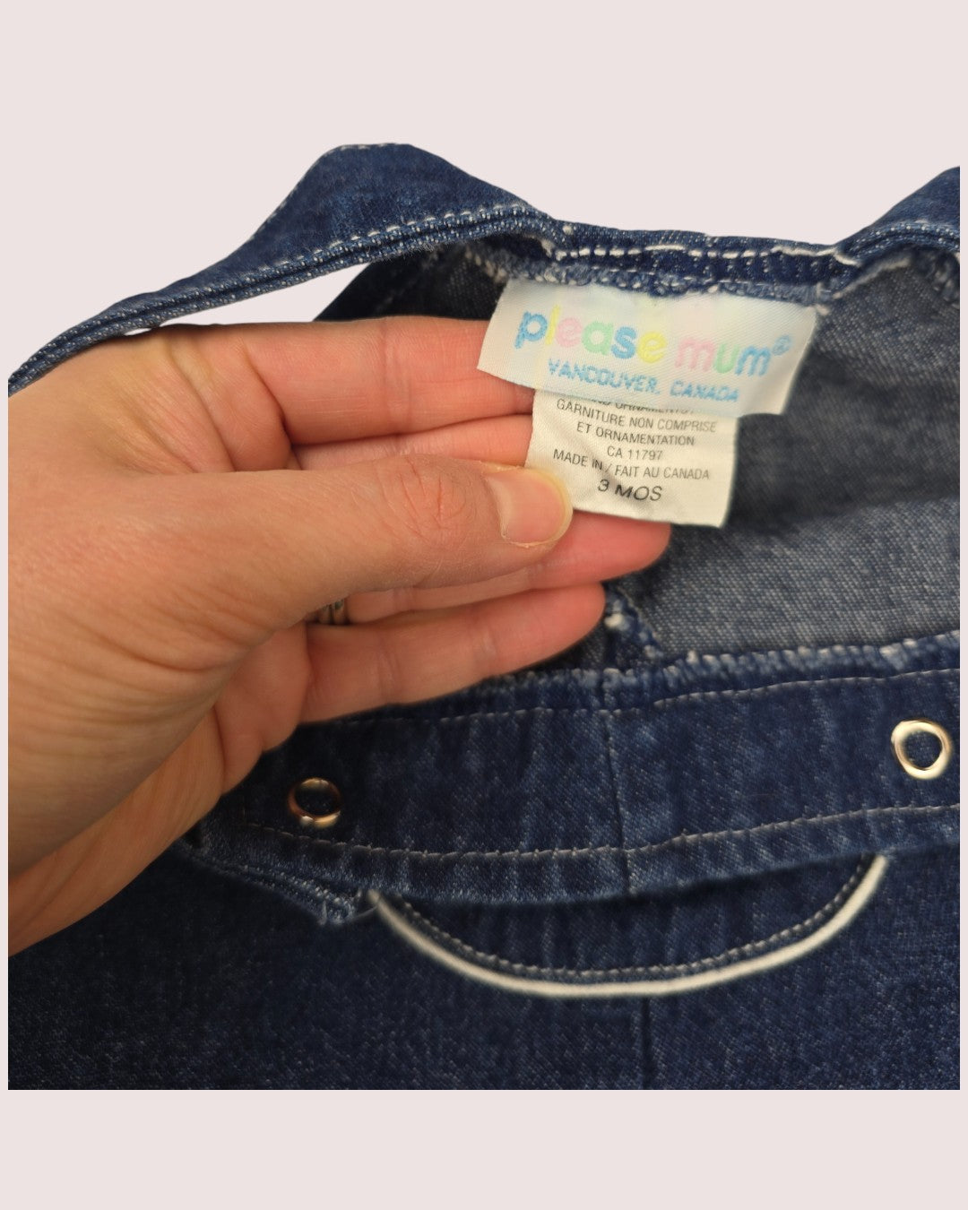 Vintage Please Mum shortalls 6-9m