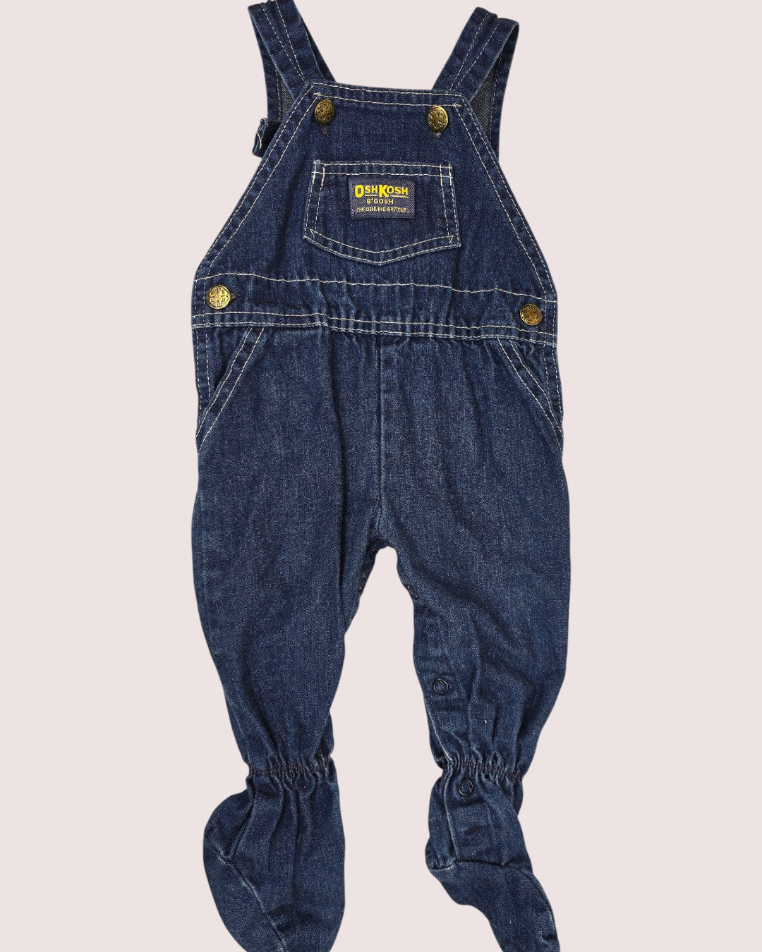 Vintage Oshkosh footed overalls Tagged 6/9m