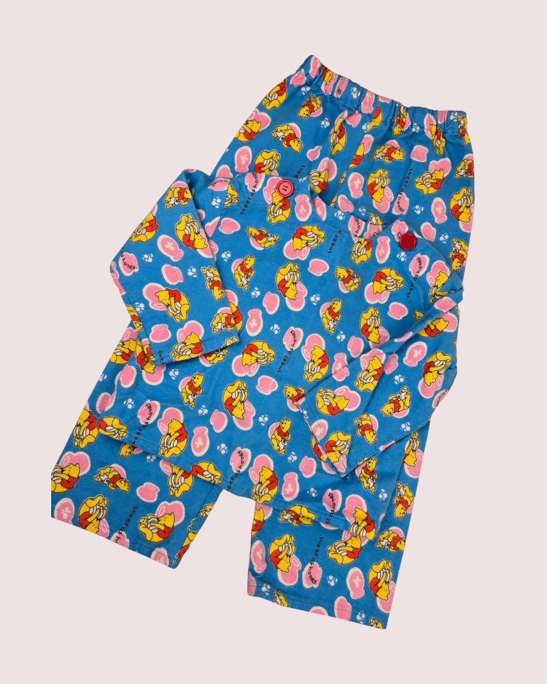 Handmade Pooh flannel pj set Approx 2-3T