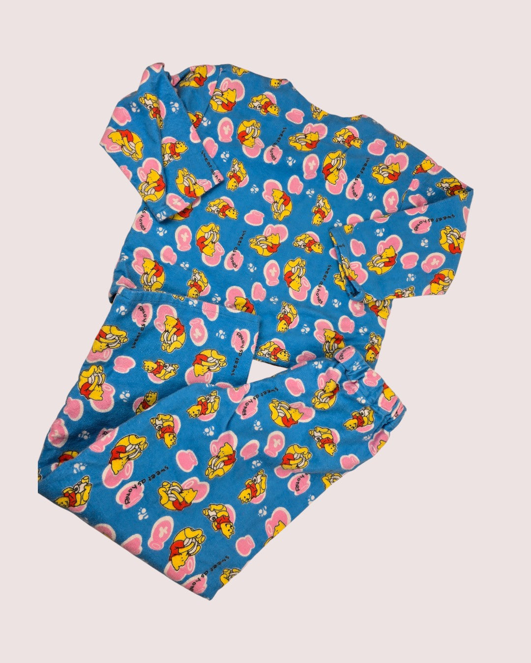 Handmade Pooh flannel pj set Approx 2-3T