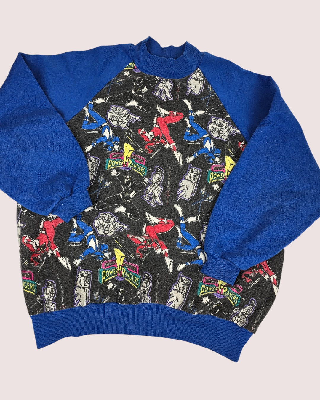 Handmade raglan crewneck from vintage MMPR fabric Approx 8Y