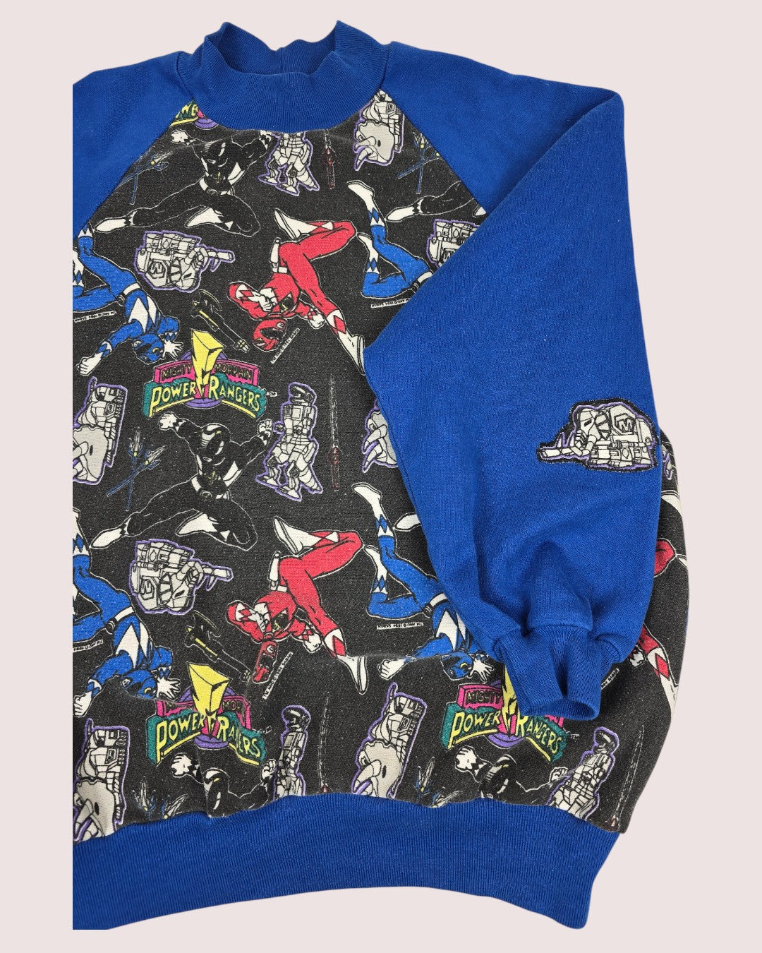 Handmade raglan crewneck from vintage MMPR fabric Approx 8Y