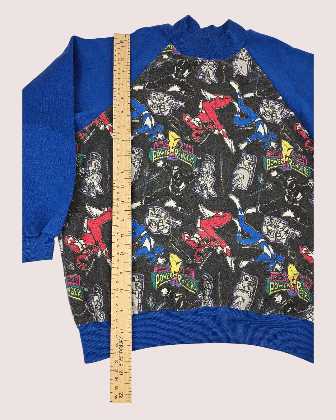 Handmade raglan crewneck from vintage MMPR fabric Approx 8Y