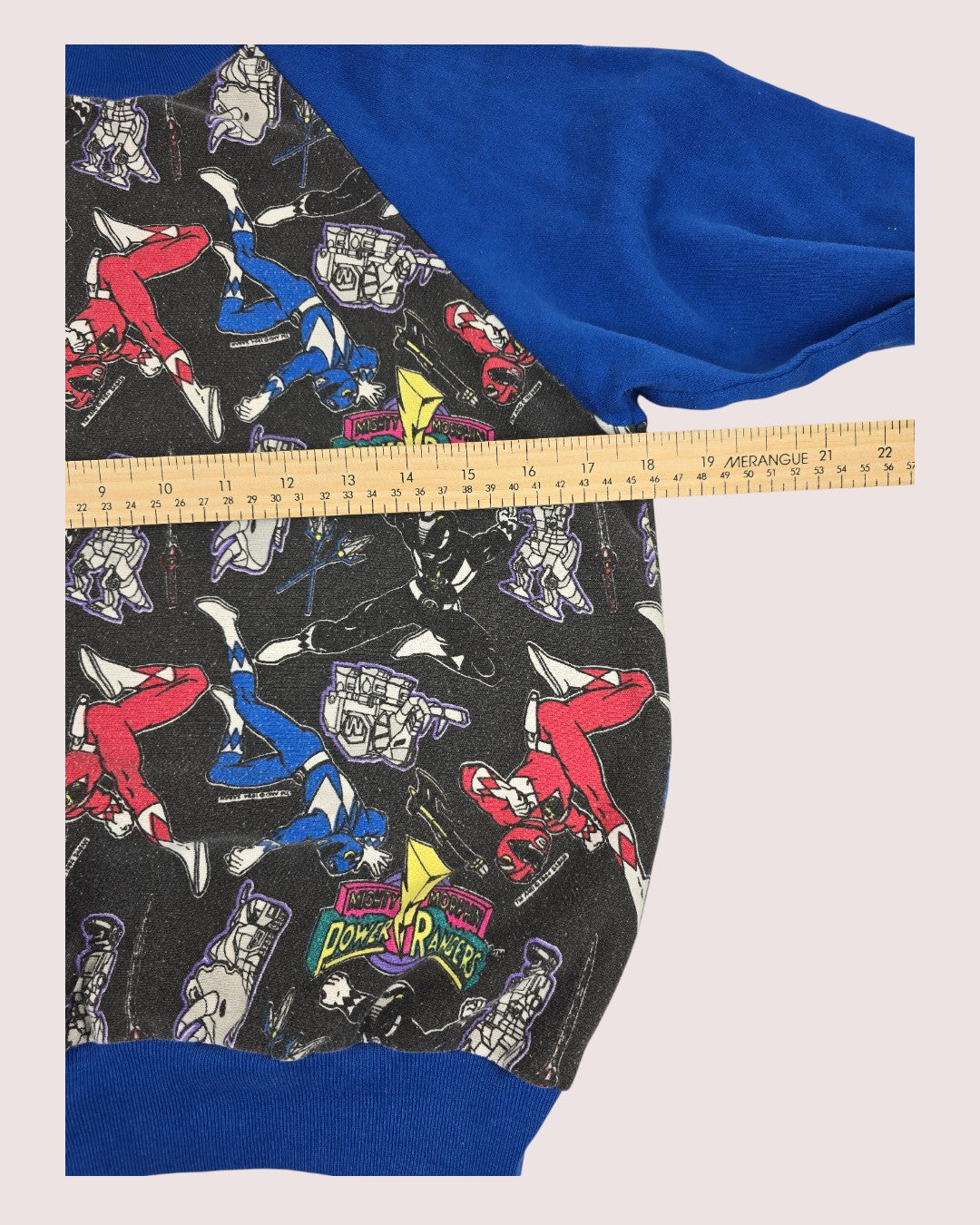 Handmade raglan crewneck from vintage MMPR fabric Approx 8Y