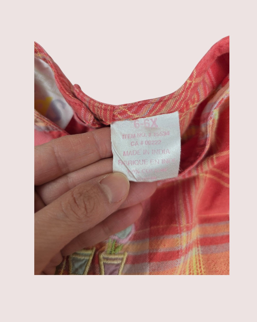 Vintage Sears Kids madras dress Tagged 6-6X
