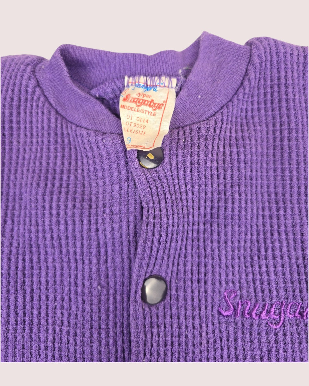 Vintage Snugabye waffle sleeper -purple Tagged 9lbs