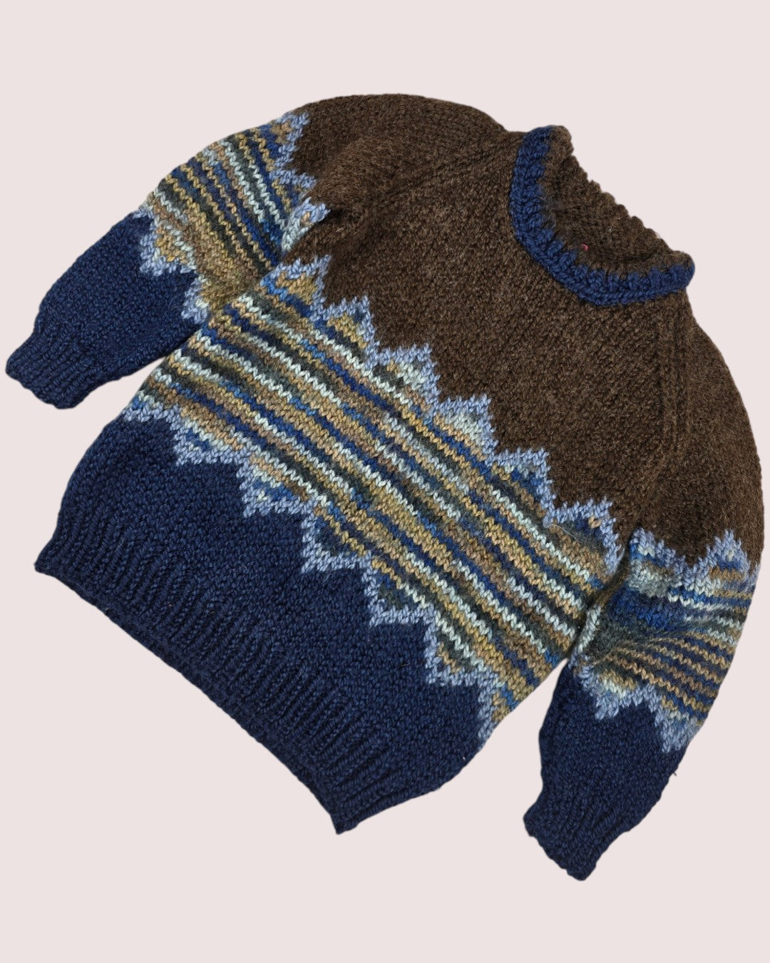 Handknit multicolour sweater approx 4-6T