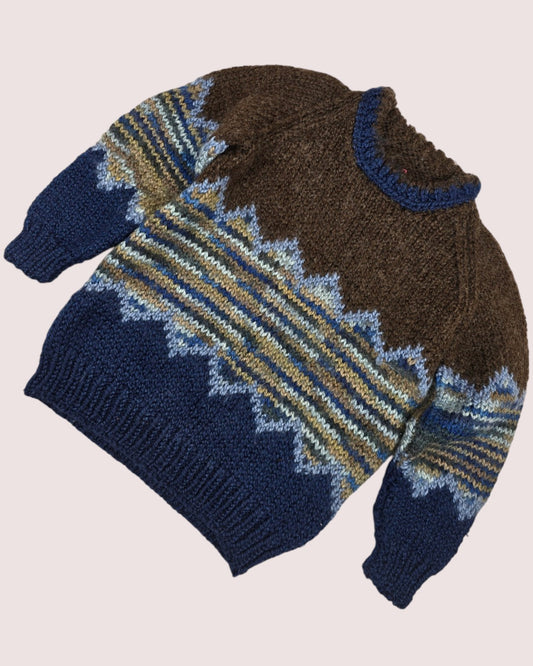 Handknit multicolour sweater approx 4-6T