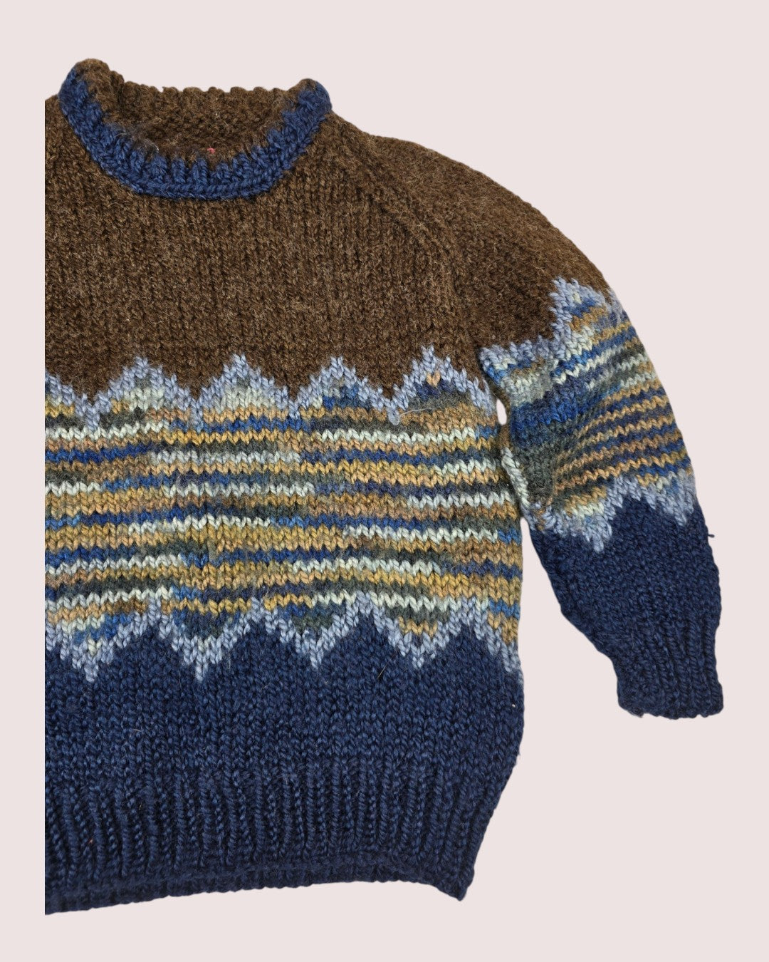 Handknit multicolour sweater approx 4-6T