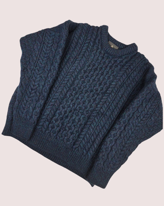 Aran mills fisherman cable knit sweater 6-8Y