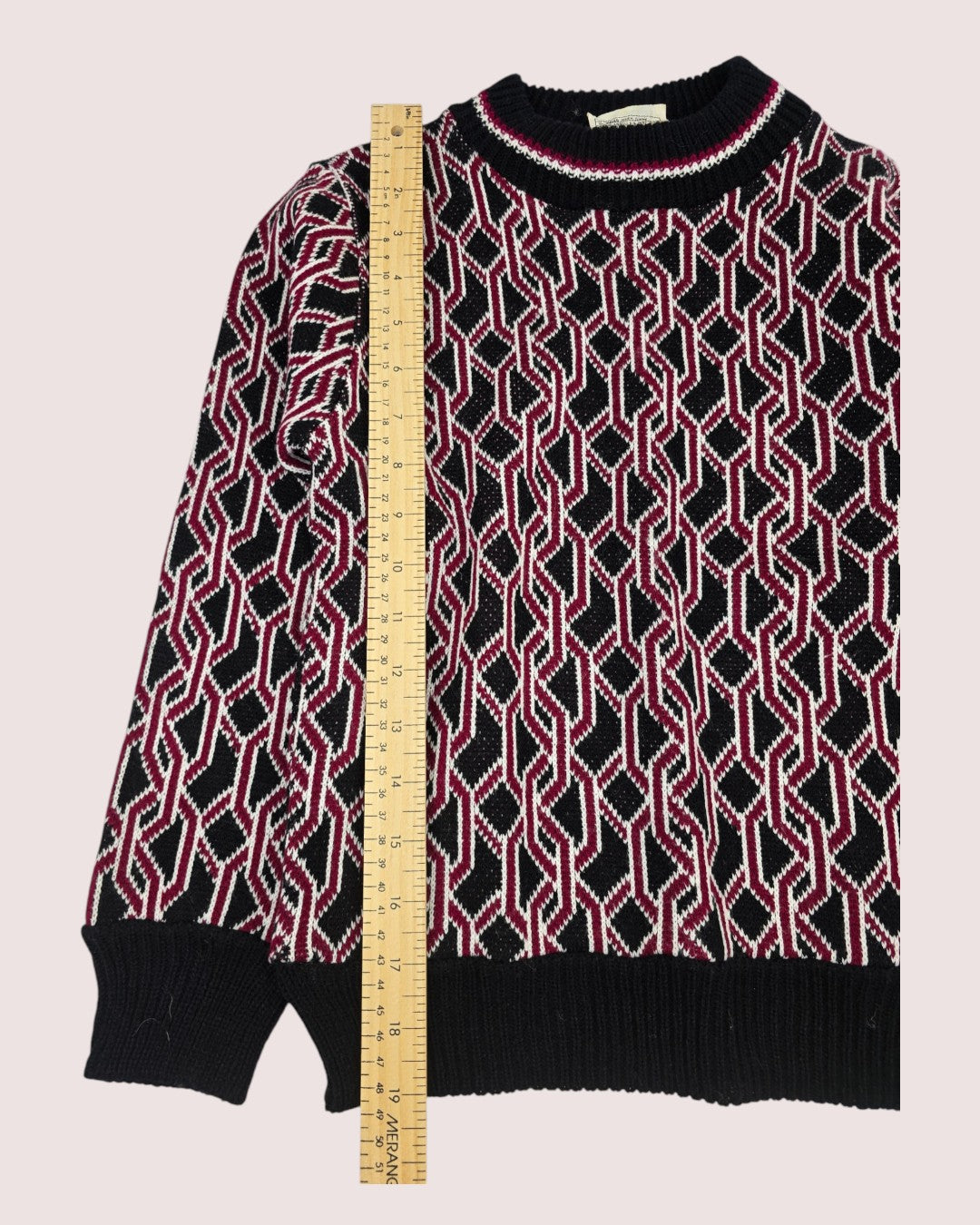 Vintage acrylic knit chain pattern sweater Approx 6-8Y