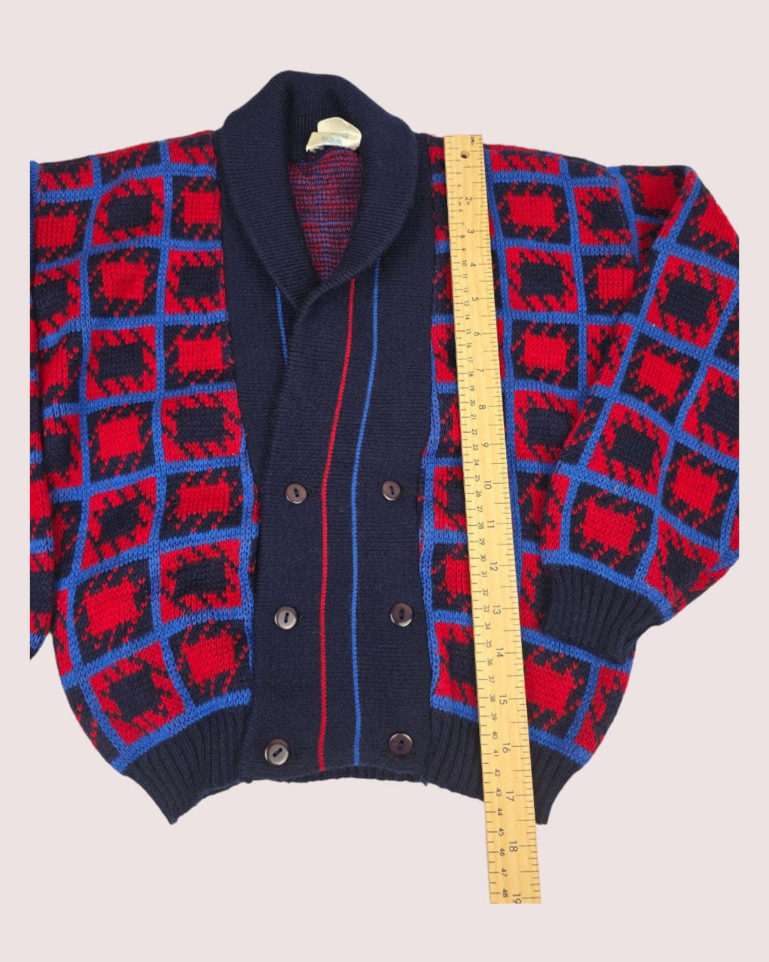 Vintage acrylic knit v-neck cardigan Tagged 6x