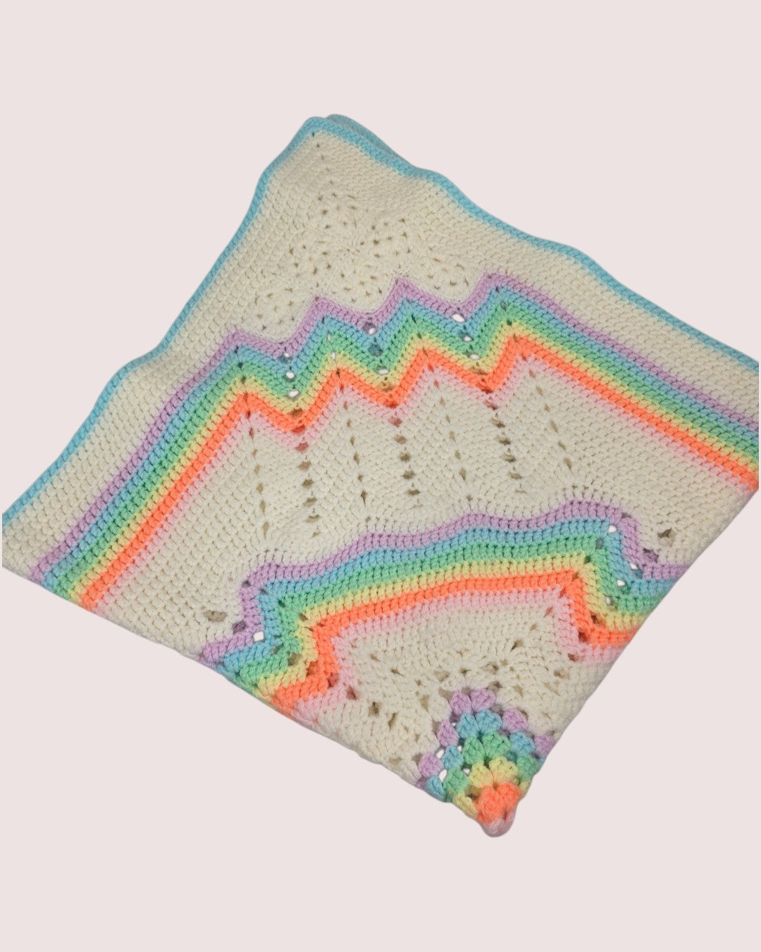 Crocheted baby blanket, crib size