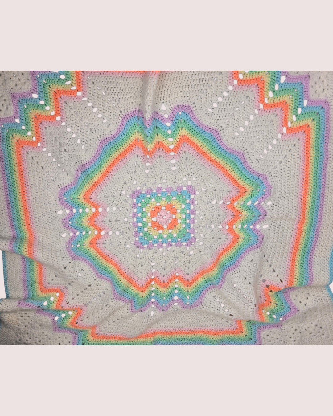 Crocheted baby blanket, crib size